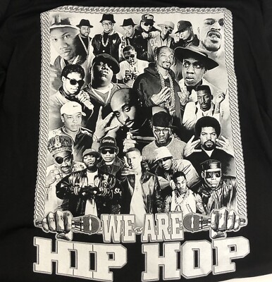 Vintage Hip Hop T-Shirt Rap Tee Jay-Z Tupac Run DMC Biggie Mens 5XL