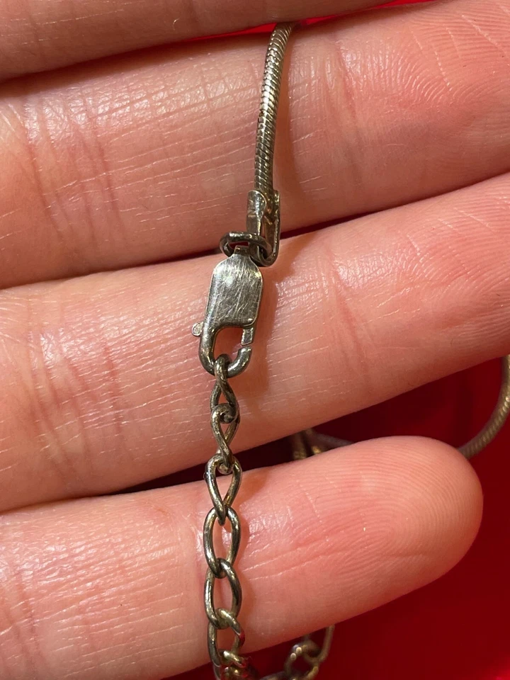 Vint Argento Sterling Verde Celadon Intagliato Giadeite Giada Elefante Collana - Immagine 4 di 4