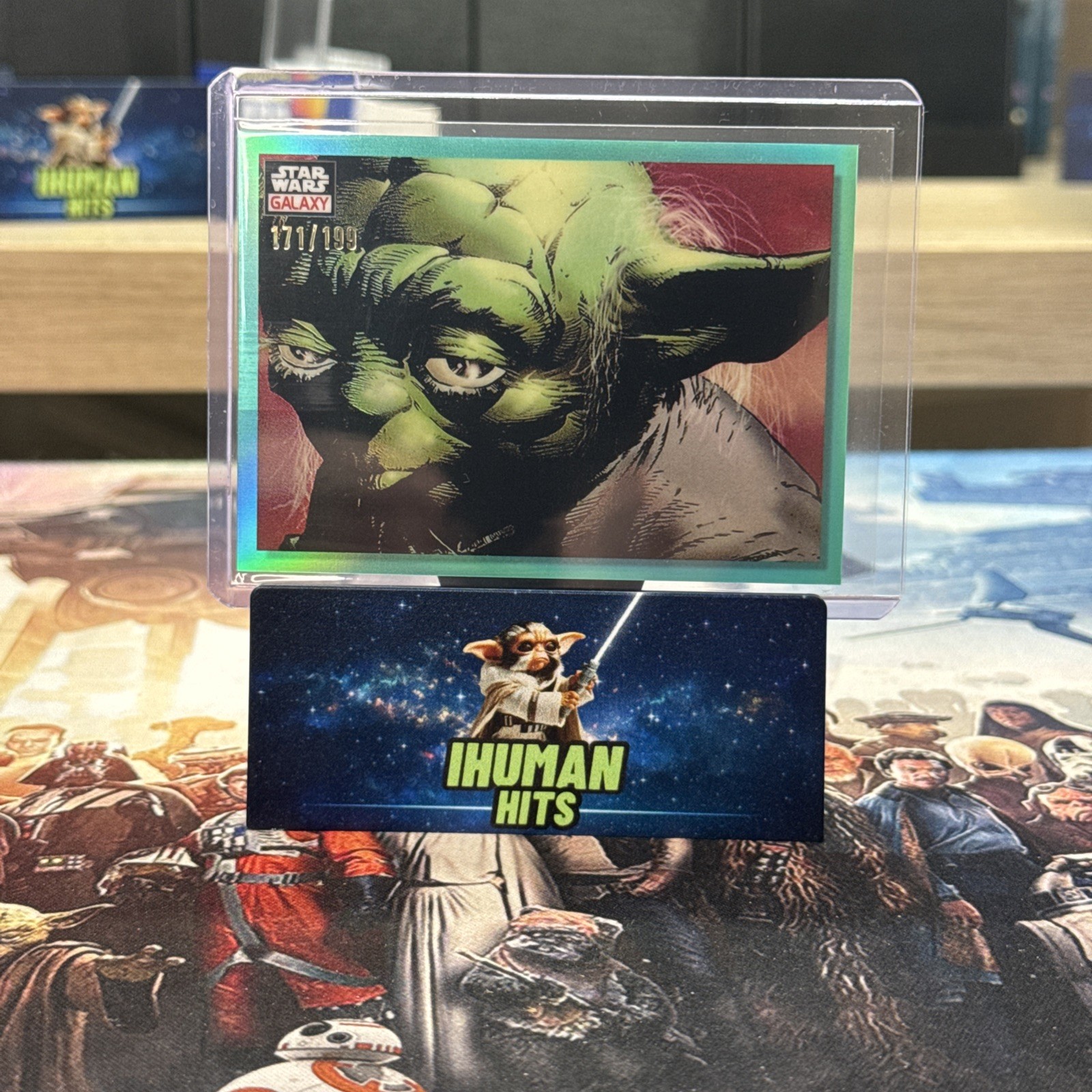 2023 Topps Chrome Star Wars Galaxy Aqua Refractor /199 Wise Yoda #2