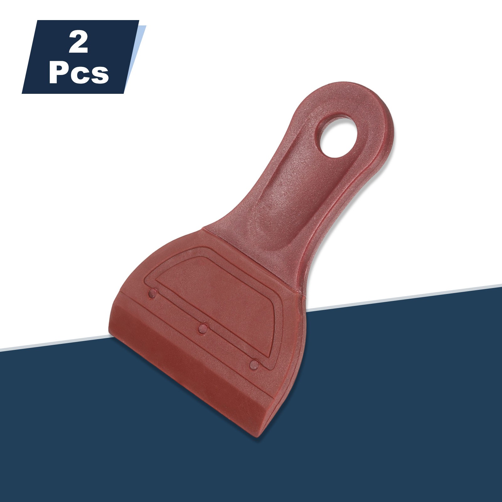 2pcs Small Squeegee 2 Inch Soft Rubber Blade for Desktop Screen Printing, Red