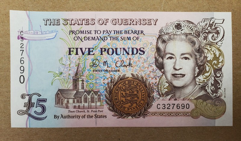 Guernsey 1996 - 2008 5 Pounds Banknote (Gem Uncirculated)