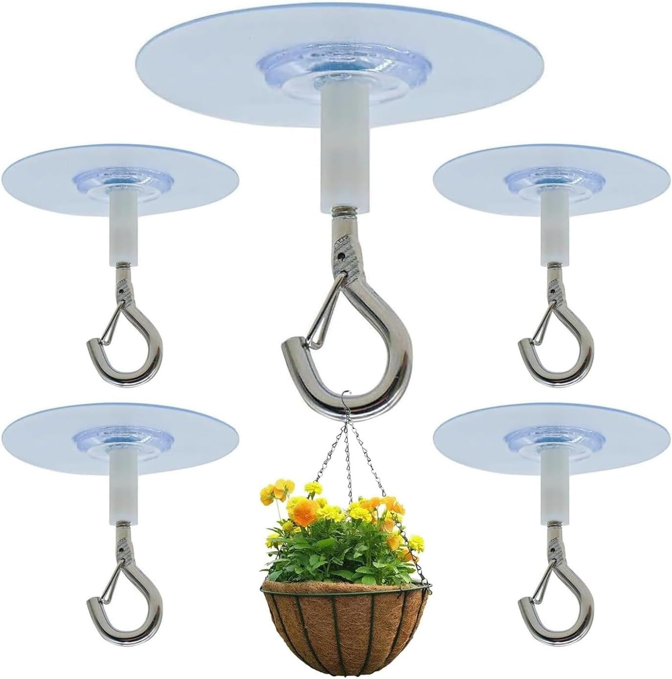 Ceiling Hooks 5 PCS SelfAdhesive Ceiling Hooks Hanging Plants Lights Wind Chimes