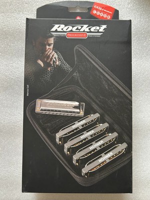 Hohner Rocket 5 Piece Harmonica Pro Pack keys C, G, A, D, Bb with Case ROCKT-5PK