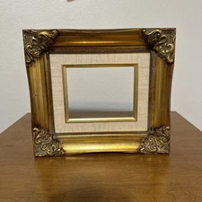 VTG Gold Gilt Wood French Rococo Scrolls Picture Frame Gesso Painting 4x5” Rare