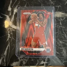 2024-25 Panini Prizm - Bub Carrington #244 Red Seismic Prizm /299 (RC)