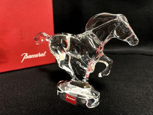 Sculpture Tête De Cheval en Cristal Baccarat Avec Certifié Et