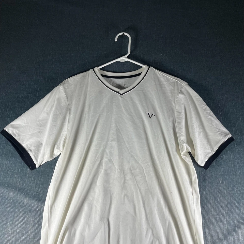 V1969 Italia Men's T-Shirt Size M White V-Neck Cotton Short Sleeve Casual Tee - Image 2 of 4