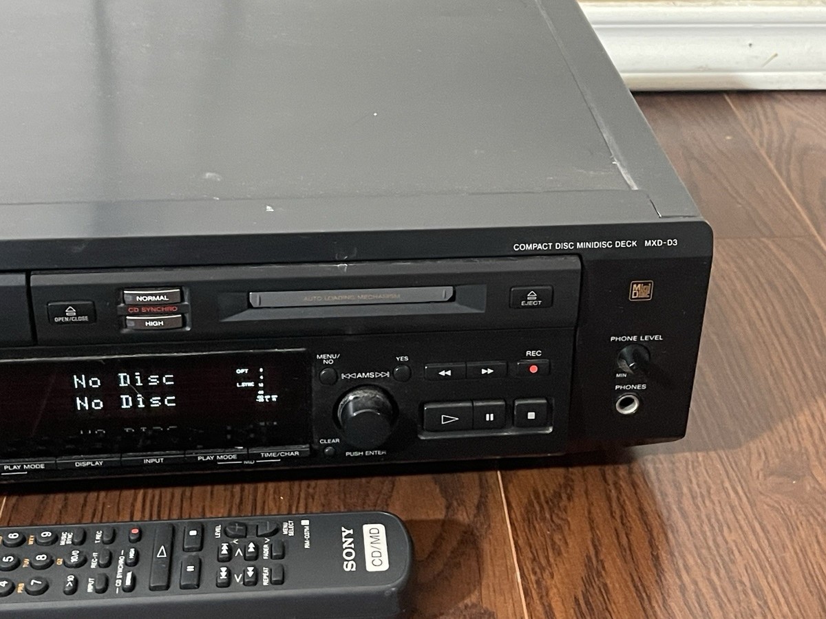 Sony MXD-D3 CD Player & Minidisc Recorder Player Deck w/Remote