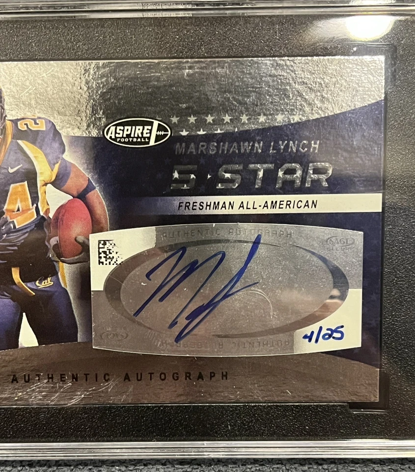 Marshawn Lynch 2007 Sage Aspire 5 Star RC AUTO Cal Bears Seattle Seahawks /25 - Image 3 of 3
