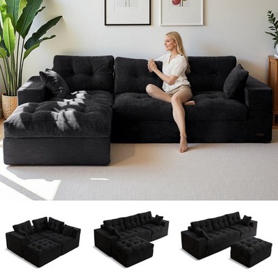 MAXYOYO 104''L Shaped Couch,Comfy Modular Sectional Cloud Couch Boneless Couch