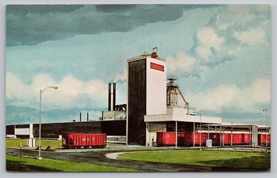 Owens-Corning Fiberglas Plant Waxahachie TX M-K-T Katy Railroad Postcard