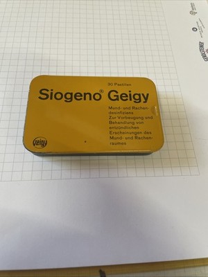 Pillenschachtel alt Siogeno Geigy 60er Jahre guter Zustand