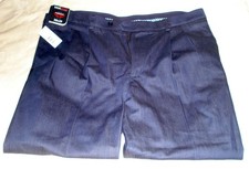 Travel Smart Roundtree  Yorke Classic Fit 38x29 Indigo Pleated Dress Pants NEW