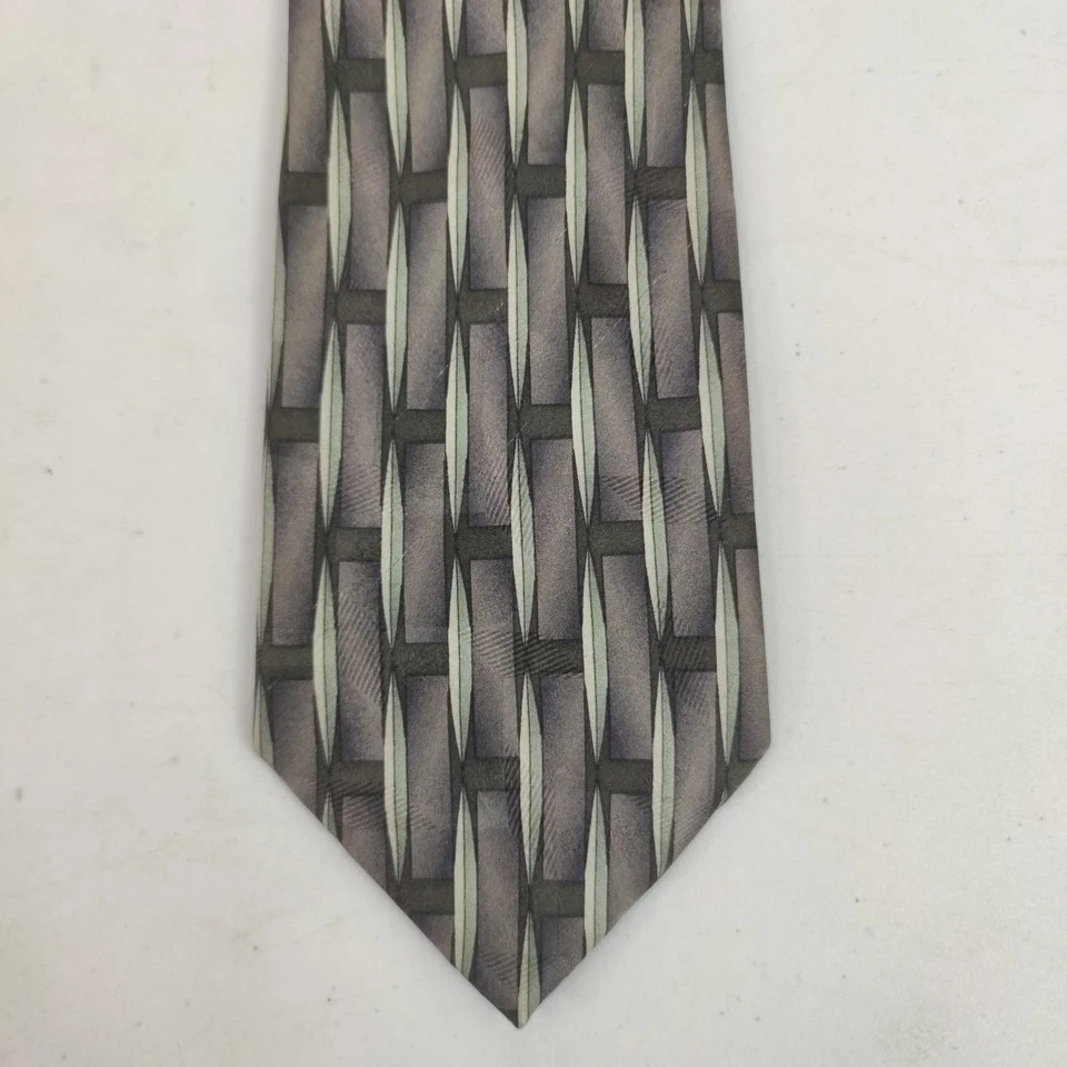 Corbata Pierre Cardin 100% Seda Trompe-l’Oeil Geométrica Tejida Estampada 57-60" Foto 2 de 4