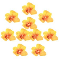 10-Pack Artificial Plumeria Flower Heads, 3.54" Fake Flowers, Orange