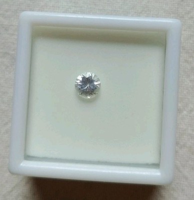 1.25ct Round Cut Yttrium Aluminum Garnet (YAG) Faceted Gemstone in Display Box