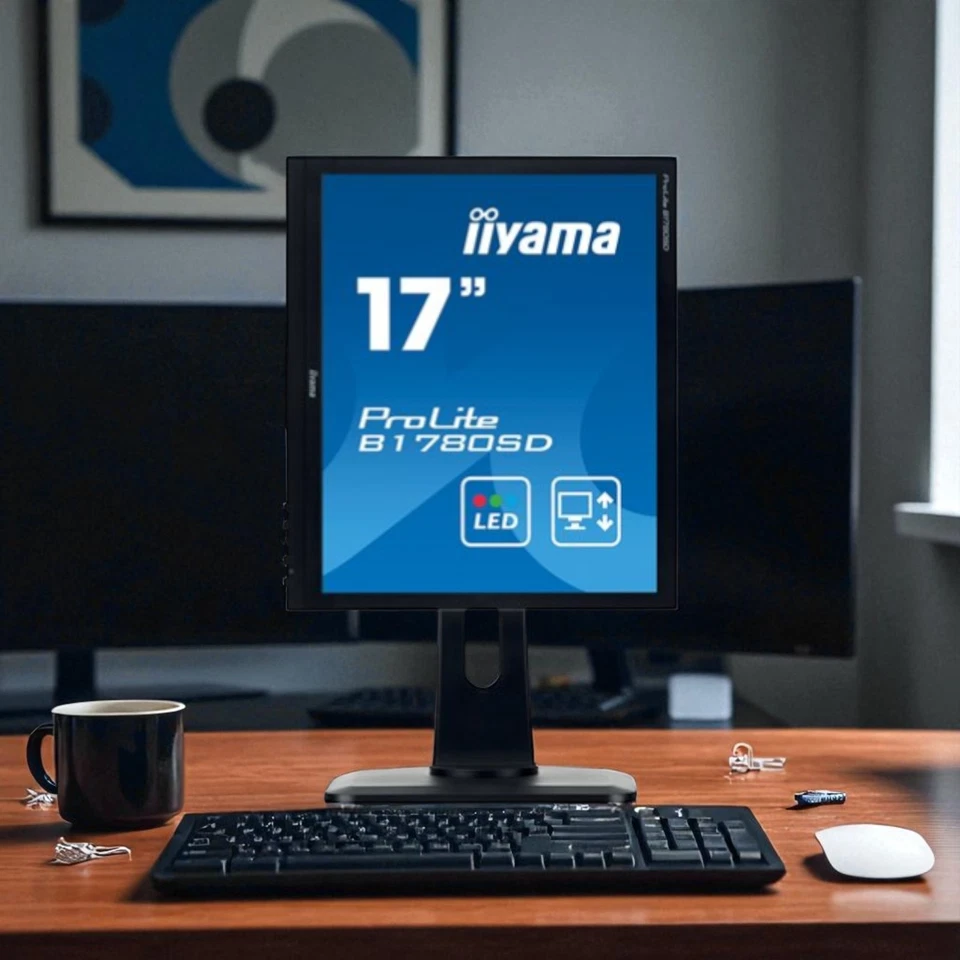 17" LED Monitor iiyama ProLite B1780SD-1 Backlit Computer Screen DVI VGA Office - Image 2 of 4