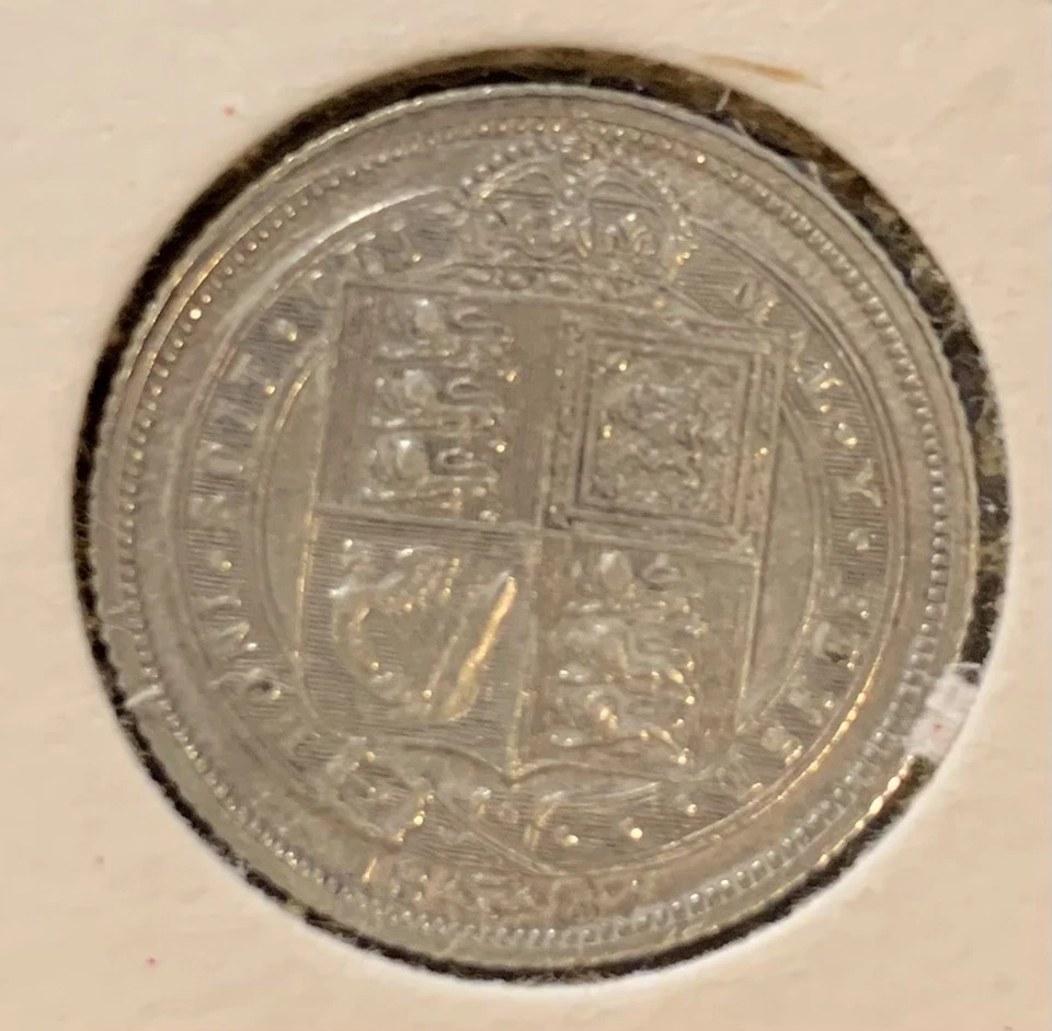 Extremely Fine 1887 Great Britain Golden Jubilee 6-Pence (Silver ) - Image 2 of 2