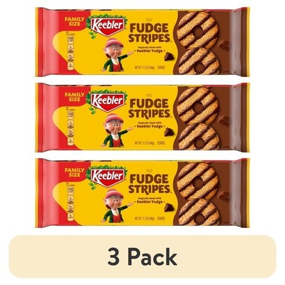 Fudge Stripes Shortbread Cookies Coated in Chocolate Family Size 17.3 oz 3 Pack