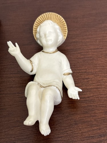 Vintage Nativity baby Jesus plastic 2" Hong Kong 1962 Replacement Original Box - Picture 2 of 7