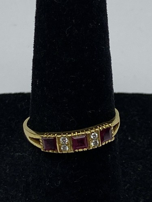 #ad 20k Yellow Gold Diamond amp; Ruby Ring 2.0 g $550.99