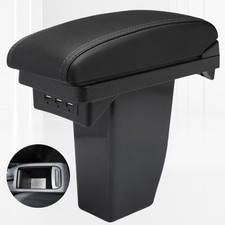 Zweilagige Armlehne aus schwarzem Leder Für Peugeot 2008 Aufbewahrungsbox Auto.