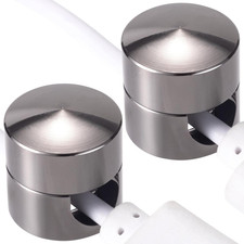 2Pcs Self-Adhesive Cable Anchors for Desk, Aluminum Phone Cord Holder Clips, Adj