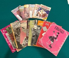 Vintage 1940's/50's 10 Crochet Pattern BooksTablecloths/Doilies 6 90's BONUS