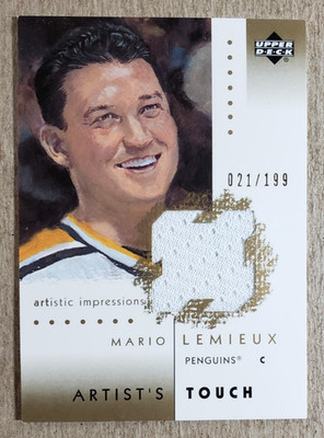 2002-03 Upper Deck Artistic Impressions Gold Mario Lemieux Game Used Jersey /199