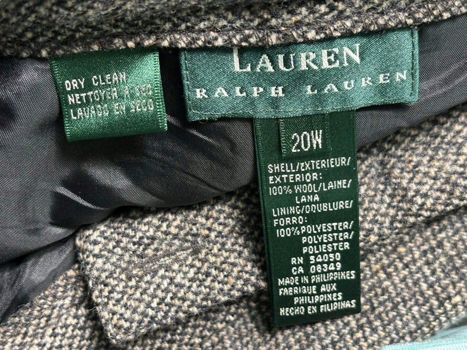 Falda Lauren Ralph Lauren 100% Lana Mujer Talla 20W Espiga Informal Oficina  Foto 3 de 4