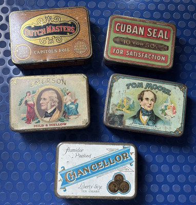 Vintage Emerson Tom Moore Cuban Seal Dutch Masters Cigar Tobacco Tin Lot