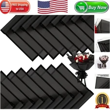 20 Sheets of Translucent Black Flower Wrapping Paper - Perfect for All Occasions