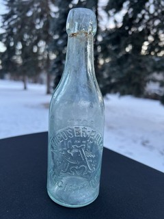 Vintage Anheuser Busch 7oz Embossed Blob Top Bottle
