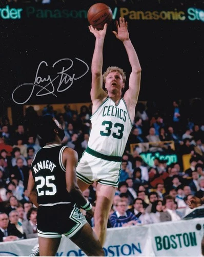 LARRY BIRD SIGNED AUTOGRAPH 8X10 PHOTO BOSTON CELTICS