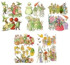 Vinyl Wall Stickers/VINTAGE VEGETABLE PEOPLE/Waterproof, Outdoor, Wall-Safe