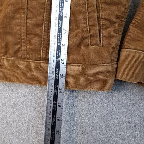 Gap Mens Jacket Medium Beige Cord Trucker Biker Fleece Sherpa Collar Y2K Bomber - Picture 9 of 11