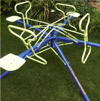 4 Seat Twirl Go Round Whirly Bird Merry-Go-Round Outdoor Child