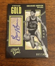2015-16 Panini Black Gold #8 Vintage Signatures George Gervin Auto HOF /149