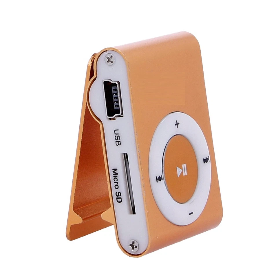 Mini Reproductor MP3 + MicroSD de 4 Gb Clip Naranja Aluminio a0393 a1434 - Imagen 2 de 2