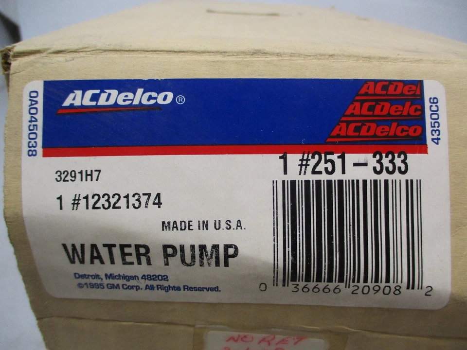 Water Pump ACDelco 251-333 GM 12321374 - Image 2 of 4
