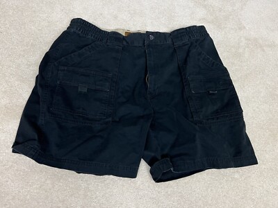 John's Bay Shorts Mens 40 Black Cargo Chino Pockets Utility