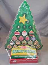 Melissa  Doug Countdown to Christmas Wooden Advent Calendar Tree w/25 Ornaments