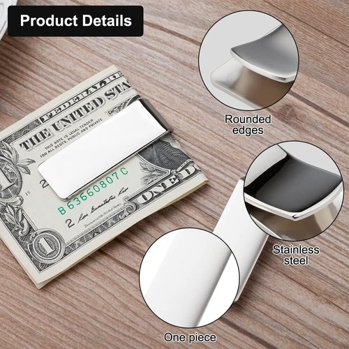 Geldklammer, 10 Stück Slim Edelstahl Geldscheinklammer Money Clip Geldclip Gelds - Bild 3 von 7