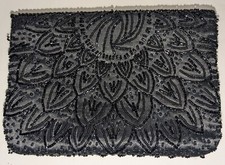 Unbranded Black Beaded Clutch with Zipper and interior divider