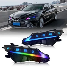 RGB LED Headlights For Toyota Camry 8th Gen 2018-2024 Head Lamps W/Sequential