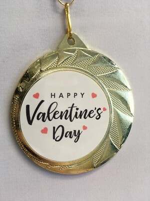 Valentinstagsgeschenk personalisiert Medaille für den besten Liebhaber der Welt KOSTENLOSES ROTES BAND & UK P&P