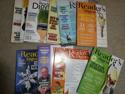 Lot of 10 Vintage 1980 to 2018 Reader's Digest Magazines
