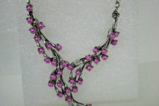 JTV 2419768 Women's NECKLACE PINK SHOWERING BEADS and PIERCED EARRINGS