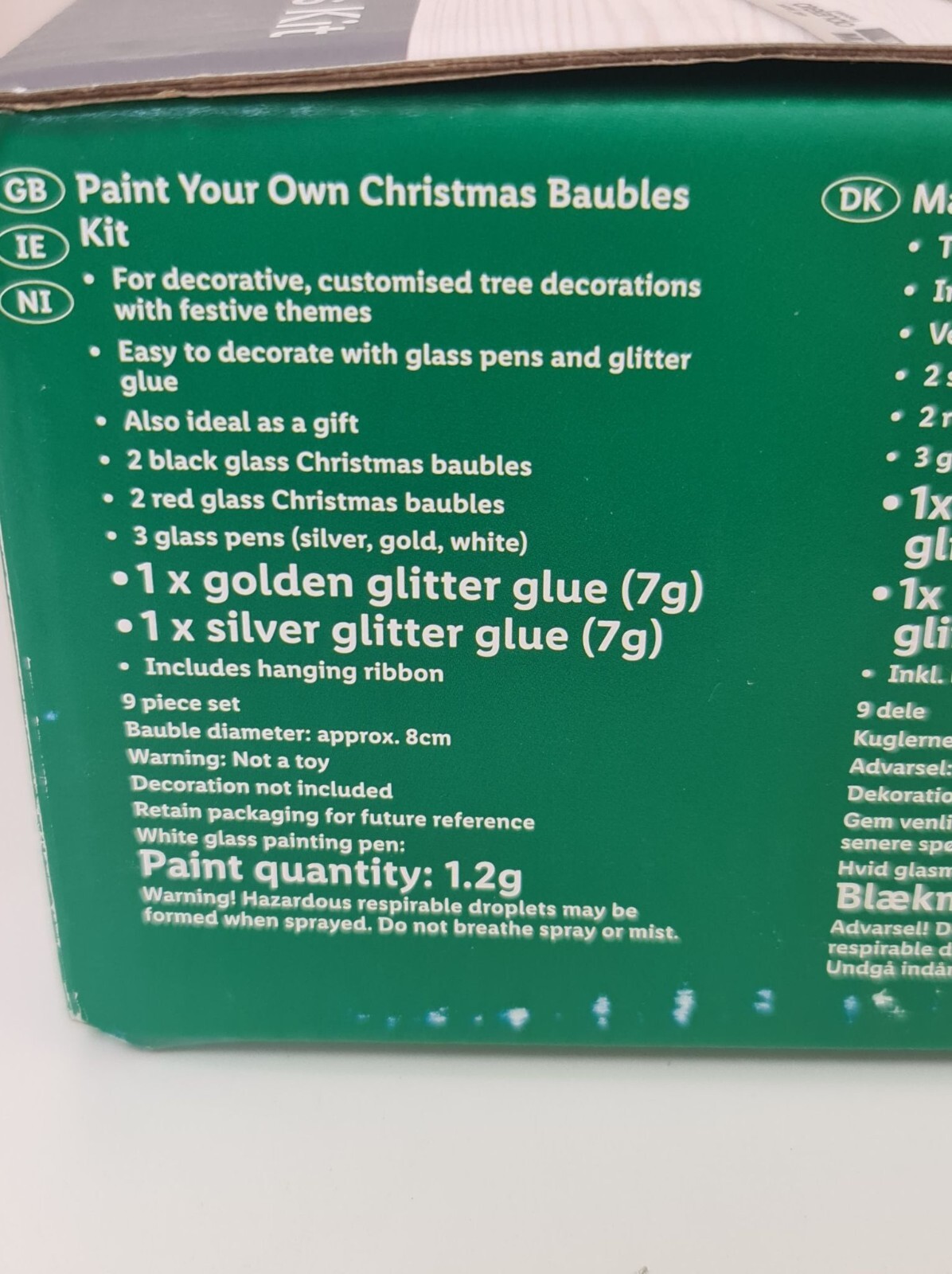 Make Decorate Paint Cutomise Your Own Christmas Baubles Kit Acrylic