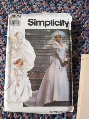 Simplicity 7929 Petite Design Sewing Patterns Sz 4-12 Bridal Prom Dress,  Veil | eBay